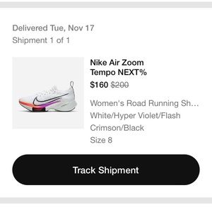Women’s Nike Air Zoom Tempo Next % Size 8